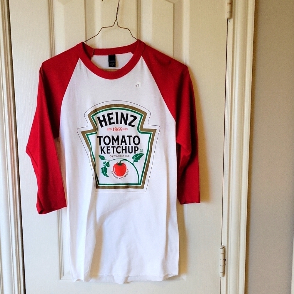 Heinz ketchup Red and White Raglan Shirt size XS NWOT